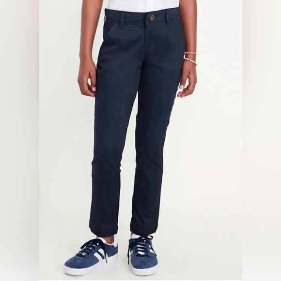 Old Navy Casual Navy Blue Pants Slim Uniform Pants Girls 12 - Picture 1 of 10